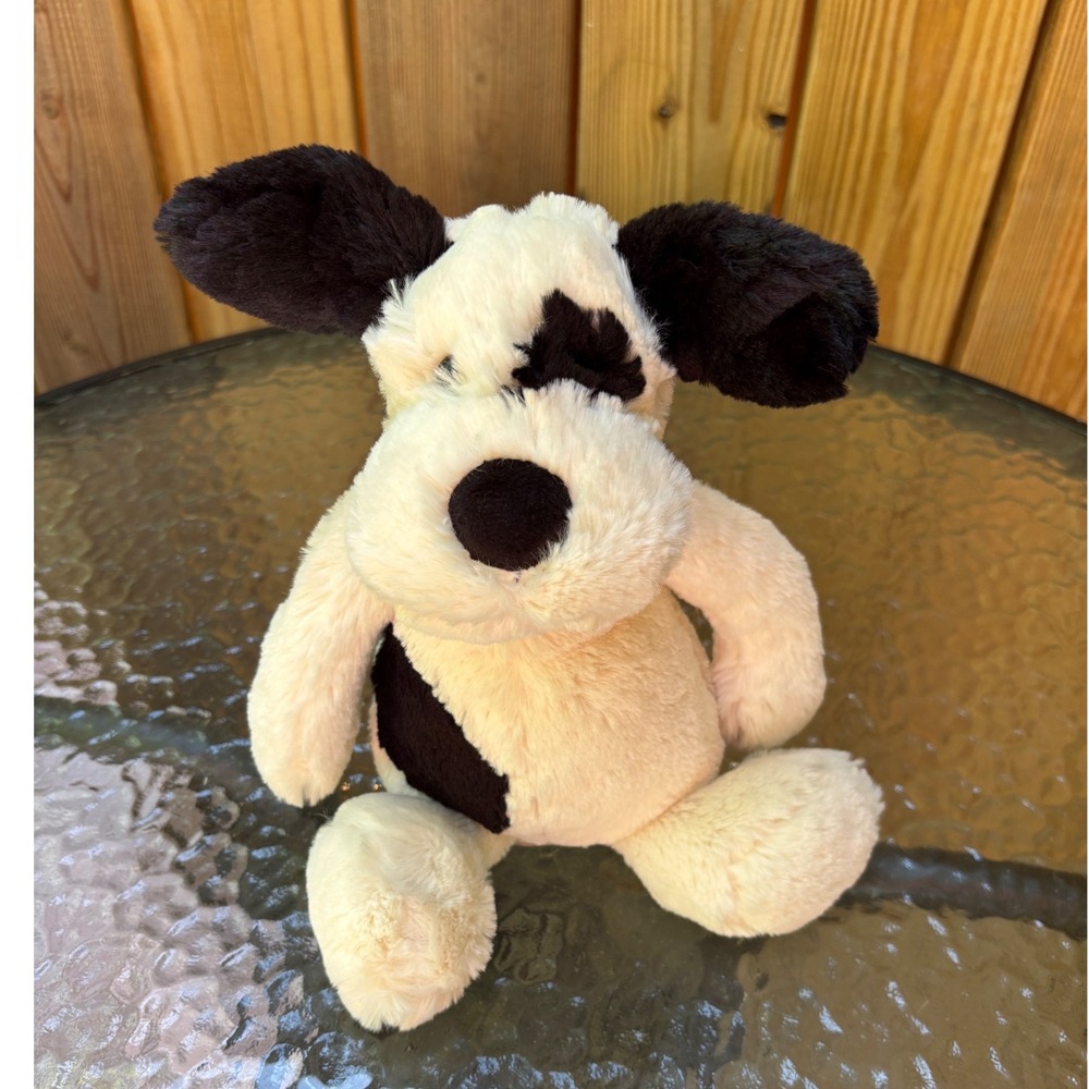 Jellycat Bashful Black and White Puppy Dog Plush Stuffed Animal Toy Small